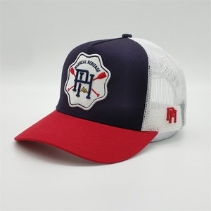 Conception de logo personnalisé OEM hommes Vintage 3D Écusson brodé Bulk Trucker Casquette de baseball 5 Panel Cotton Mesh Snap Back Business - Product Image 6