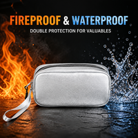 Sac ignifuge en cuir PU avec doublure en fibre de verre et silicone, pochette pour documents imperméable à 3 couches, fermeture éclair résistante au feu, étui de sécurité