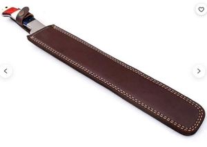 มีดเชฟเนื้อโลหะดามัสกัสขนาด17นิ้วทำด้วยมือด้ามไม้หลอมด้วยมือพร้อมปลอกหนังแท้ - Product Image 5