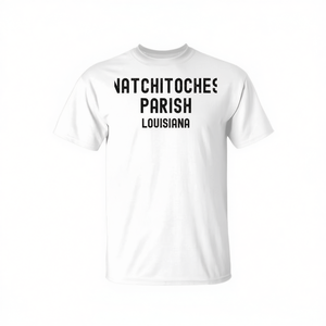 T-shirt Natchitoches Parish Louisiana pour adulte, unisexe, en coton blanc, 100% coton - Product Image 2