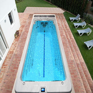 Bain à remous rectangulaire autoportant de 6m Piscine spa sans fin Baignoire spa de natation extérieure pour le bien-être et les loisirs - Product Image 2