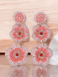 2025 Trending New Fashion Jewelry Embroidery Earrings Handmade Beaded Embroidery Earrings for Women and <b>Girls</b> From India - Product Image 6