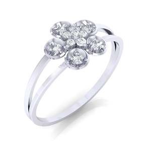 Anillo de Oro Certificado con Diamantes Reales en Forma de Racimo Floral, Joyería Fina para Hombre, Piedra de Corte Radiante, Tecnología de Incrustación con Patrón Cubano, Oro Blanco - Product Image 4