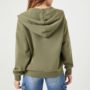 Sudadera con capucha informal personalizada para mujer, sudaderas con capucha y sudaderas con cremallera recortadas de gran tamaño para mujer - Product Image 6