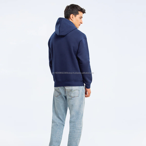 Sweat à capuche en molleton de coton 400 GSM pour homme, directement de l'usine, logo de marque personnalisé, couleur unie, design basique surdimensionné, hiver, lettre - Product Image 2