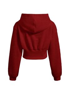 Elegante Camiseta Blanca Sólida con Capucha para Mujer, Manga Corta, Corte Ajustado, Transpirable, de Secado Rápido, con Detalle de Cordones Bordados, Lavable a Máquina - Product Image 4