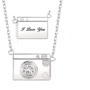 Collar de Acero Inoxidable Jeulia con Foto Personalizada y Grabado de Piedra de Nacimiento - Product Image 1