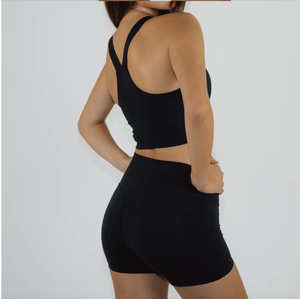 Logotipo personalizado de cintura alta suave cómodo deporte verano Yoga pantalones cortos Biker pantalones cortos mujeres Yoga pantalones cortos - Product Image 1