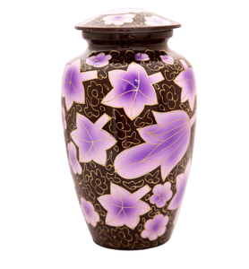 Urnes de crémation en métal d'aluminium solide sur le thème des fleurs Mini urnes fabricant de jetons de souvenir Urnes funéraires de conception personnalisée - Product Image 3