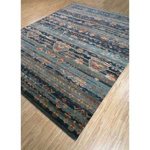 Alfombra de Lana Anudada a Mano Azul Viscaya AKWL-1062, Patrón Geométrico Rectangular, Alfombra para Pasillo, Sala de Estar, 9x12, para Decoración del Hogar - Product Image 2