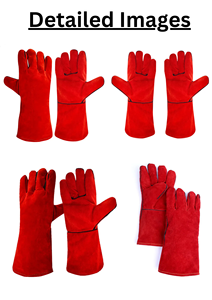 ถุงมือนิรภัยหนังวัวแยก14/16นิ้วทนความร้อนกันน้ำกลางแจ้งดับเพลิงถุงมือ EN388ได้รับการรับรองจาก PU ป้องกันการกระแทก - Product Image 4