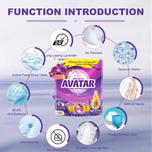 Multi-Compound <b>Laundry</b> Liquid <b>Fabric</b> <b>Softener</b> Lavender Scented Detergent in Liquid Detergent Bag - Product Image 2