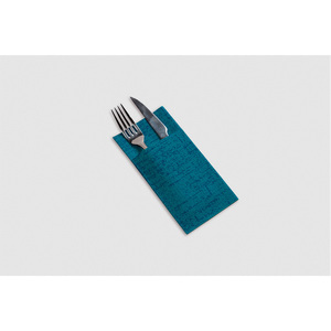 Serviettes de table Kanguro en papier absorbant doux et sec, motif Strauss bleu turquoise, 40x40cm, 480 pièces, B2B - Product Image 1