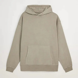 Sudadera con capucha extragrande de diseño urbano para hombre, 100% algodón grueso y pesado, estilo francés, sin estampado. - Product Image 3