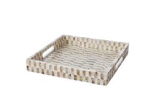 ถาดฝังเรซินหรูหราสำหรับตกแต่งบ้านถาดเสิร์ฟเครื่องดื่มขนมหวานหรือของว่างจานมันวาว - Product Image 3