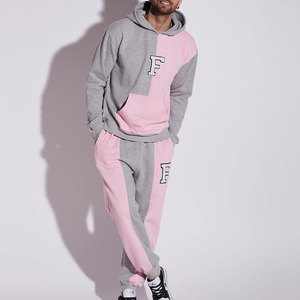 Survêtement pour homme en coton pur, couleur personnalisée, impression puff, taille plus, vêtements de sport d'hiver lourds - Product Image 1