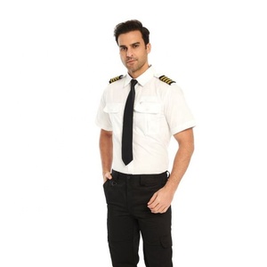 OEM al por mayor mejor uniforme de piloto de línea aérea uniformes de línea aérea ligero transpirable mecánico elástico camisas de vestir de manga corta - Product Image 5