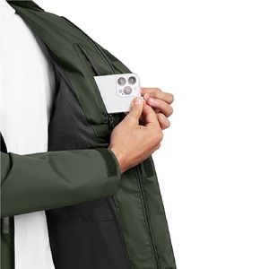 2025 High Quality Nylon Outdoor <b>Rain</b> <b>Jacket</b> for <b>Men</b> <b>Lightweight</b> Waterproof with Zipper Closure for Spring - Product Image 3