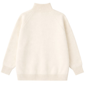 <b>Knitted</b> Zip up Sweater Neutral High Neck Full Zip <b>Cardigan</b> Breathable Soft Warm Long Sleeve Casual Streetwear Top Front Logo - Product Image 2