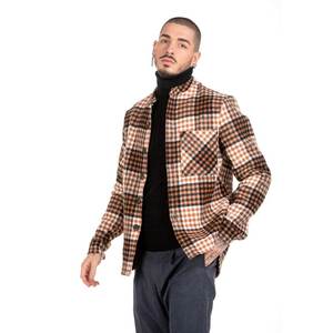 Veste chemise en tissu à carreaux orange pour homme par Imperio Shop Taille S Over-Style unique pour veste de confort - Product Image 1