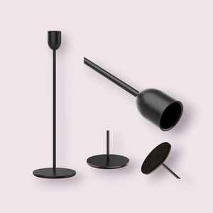 Support à bougies en métal noir moderne, artisanat indien, résistant à la chaleur, écologique, différentes hauteurs, décoration pour la maison et les événements, Pâques, Noël - Product Image 3