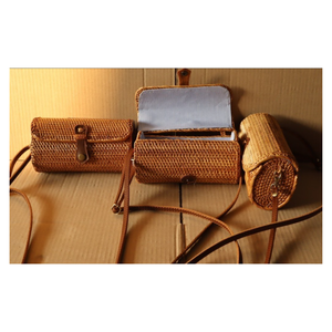 Sac à main en paille vietnamienne, sac en rotin rond Boho pour les vacances d'été, sac artisanal écologique - Product Image 6