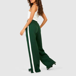 Pantalons de survêtement et survêtement décontractés pour femmes de haute qualité, personnalisés, avec devant plat, logo personnalisé, 100% coton, service OEM - Product Image 2