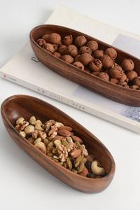 Assiette à collation Dim Sum en noyer sud-américain de style japonais Assiette caractéristique d'hôtel Assiette légère de luxe rétro Club de fruits secs - Product Image 5