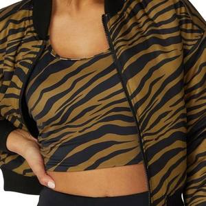 Chaqueta recortada para mujer al por mayor, chaquetas de primavera personalizables para mujer, chaqueta bomber de manga larga con cremallera, totalmente personalizada - Product Image 5