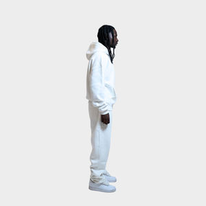 Vêtements de sport décontractés d'hiver pour hommes Survêtement épais en polaire à fermeture éclair avec pantalon à capuche Ensemble 2 pièces grande taille pour activités de plein air - Product Image 2