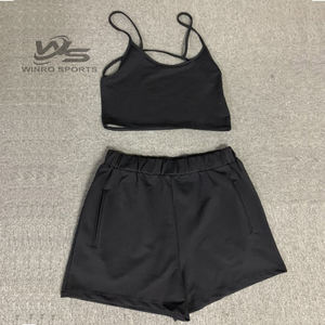 2024 ล่าสุดแฟชั่นการพิมพ์ฤดูร้อนชุดสั้นสบายๆสีทึบผู้หญิงชุดชั้นในและชุดสั้น - Product Image 5