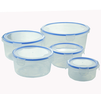 5 pièces PP Injection conteneurs de stockage des aliments couvercles transparents à pression micro-ondes sans BPA pour le déjeuner préparation des repas stockage des restes