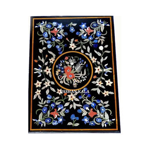 Fabricant et exportateur unique de dessus de table rectangulaire en marbre noir poli de haute qualité, fait à la main, pour usage domestique - Product Image 1