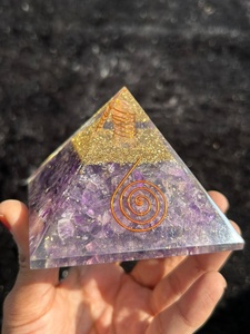 Pirámide de Orgón de Amatista Pulida al por Mayor, Orgonita Hecha a Mano para Sanación Espiritual, Alivio del Estrés, Activación del Chakra del Tercer Ojo, Feng Shui - Product Image 5