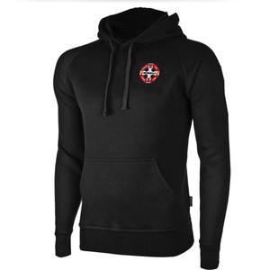 Sweat à capuche d'hiver confortable 100% coton pour hommes avec motif solide Impression numérique Logo avant Service OEM disponible en noir - Product Image 1