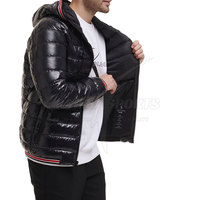 Veste d'hiver matelassée élégante pour homme, de haute qualité, rembourrée de coton, légère, en toile, col montant, à capuche, imperméable