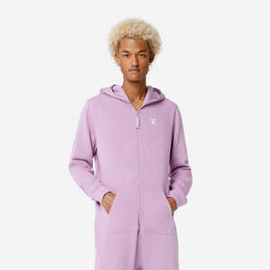 80% Algodón 20% poliéster cepillado en el interior, cremallera bidireccional, Unisex, mono Original Lila - Product Image 4