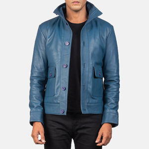 Ventes en gros de vestes en cuir pour hommes, col montant, vestes bombardier en cuir pour hommes, vêtements d'extérieur, veste décontractée pour hommes, service OEM - Product Image 6