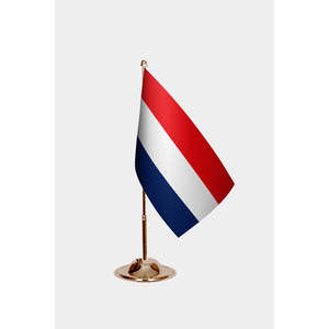 Drapeaux de bureau des Pays-Bas imprimés numériquement, mât de drapeau en aluminium - Product Image 2