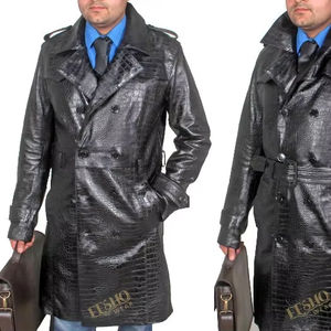 เสื้อแจ็คเก็ตหนังมีผิวสัมผัสสำหรับผู้ชายเสื้อโค้ทที่ทันสมัยดีไซน์แบบลำลอง - Product Image 1