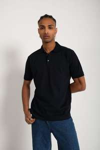 Uniforme para Hombre de Manga Corta, Camisa Polo de Color Gris con Botones, Estilo Clásico, Informal, 100% de Algodón, Color Liso - Product Image 6