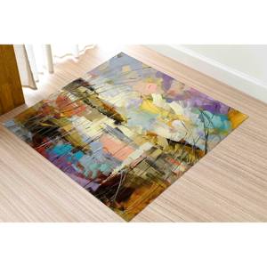Tapis imprimé avec peinture de paysage abstrait, cadeau moderne pour elle, tapis doux non tissé - Product Image 5