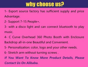 Intelligent Overhead Operation Video Booth 360 Photo Booth with Case Usa Warehouse with <b>Led</b> Fill <b>Light</b> camera LARGE - Product Image 3