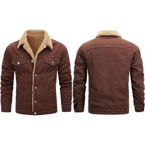 แจ็คเก็ตยีนส์มีกระดุมแบบปะต่อสำหรับผู้ชายเสื้อแจ็คเก็ตยีนส์ผ้าคอตตอน/โพลีเอสเตอร์กันลมสไตล์ใหม่สำหรับฤดูหนาว - Product Image 1