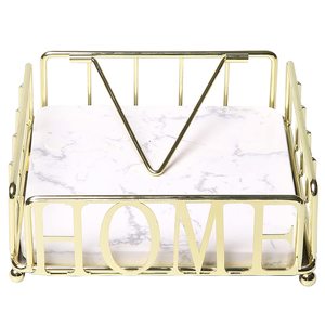 Hot Selling Gold Powder Coated Metal Tissue Holder Napkin Stand Tabletop Eco Friendly Household Decor Custom American Style - Product Image 5