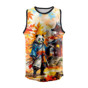 Camisetas sin mangas para hombre al por mayor, camisetas deportivas de secado rápido, transpirables, con estampado completo, camisetas sin mangas tejidas estilo Hip Hop para correr por sublimación - Product Image 1