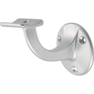 Aluminum Handrail Bracket 3500 Silver Anodized Curved Support with 56mm <b>Wall</b> <b>Plate</b> by HERMETA - Product Image 1