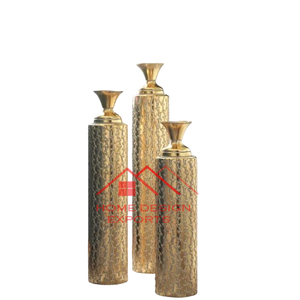Venta caliente Home Hotel Decor Metal ser In Primum Golden Finished Precio al por mayor Florero de metal - Product Image 5