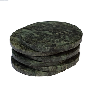 Sous-verres en cristal de haute qualité, cadeau, fabrication artisanale, sous-verres en marbre vert pour boissons, pierre naturelle, guérison, grossiste - Product Image 1