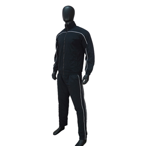 High Quality Custom Unisex Two-Piece Set Winter Solid Tracksuit Lightweight Breathable Nylon Zip Windbreaker Sweatsuit Front - Product Image 3